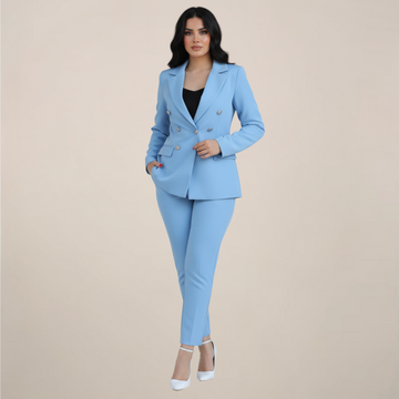 Women’s Two-Piece Suit Set – Tailored Blazer and Slim Trousers