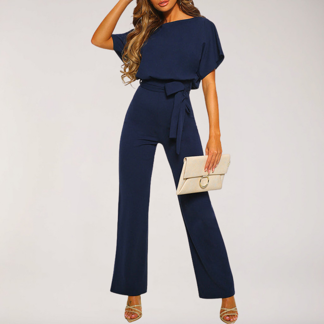 Women's Elegant and Formal Jumpsuit with Belt