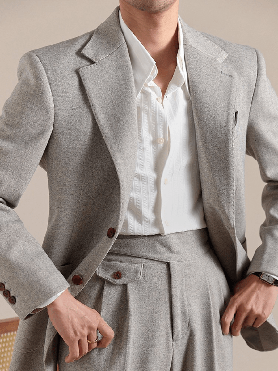 Men's Two-Piece Suit – Tailored Fit Blazer & Matching Trousers for Formal & Casual Wear