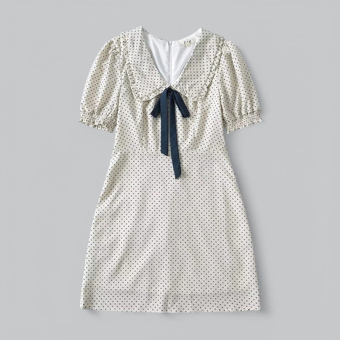 Polka Dot Mini Dress – Puff Sleeve Vintage Summer Dress for Women
