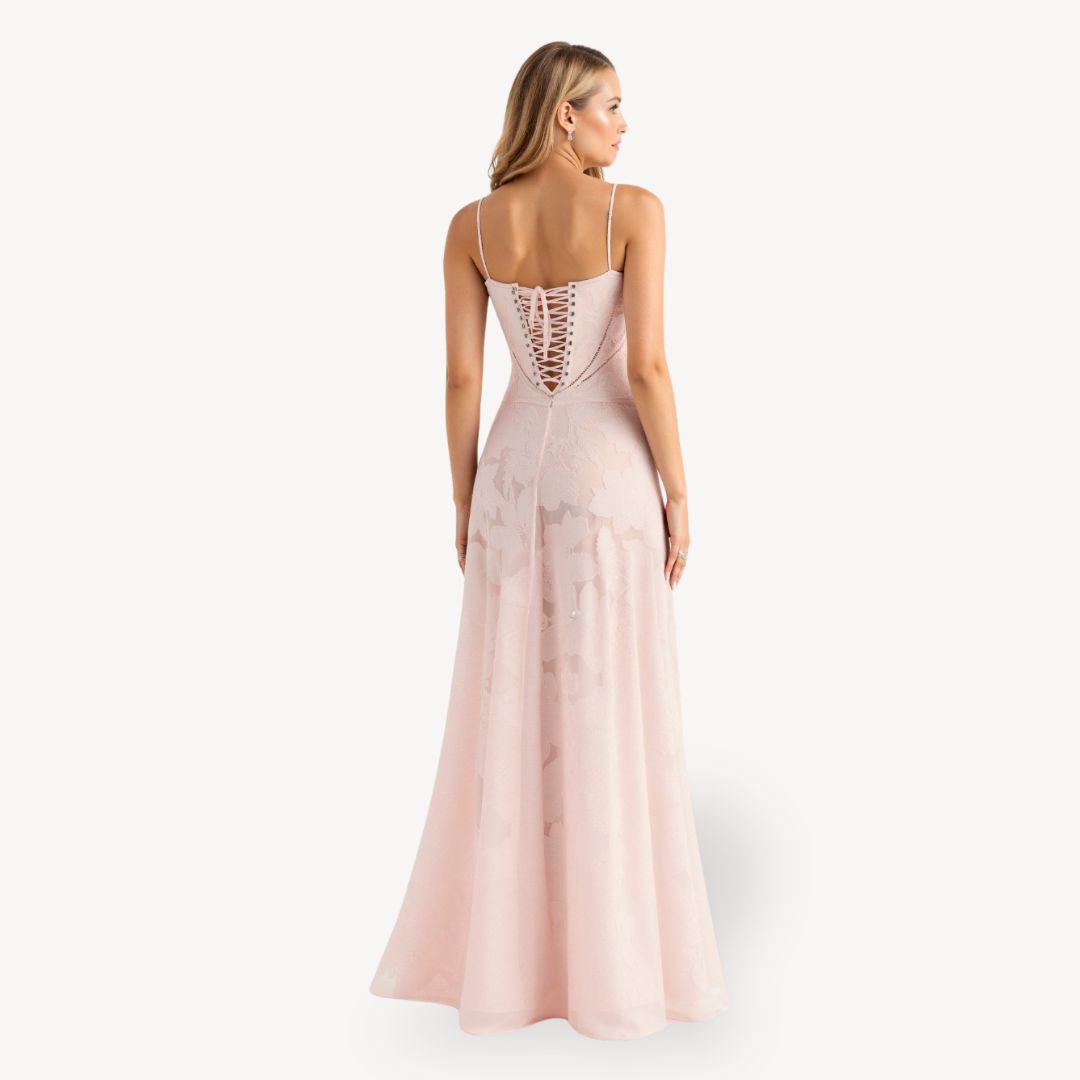Elegant Women's Maxi Dress with Sweetheart Neckline and Lace Details – Evening, Cocktail, Formal Wear