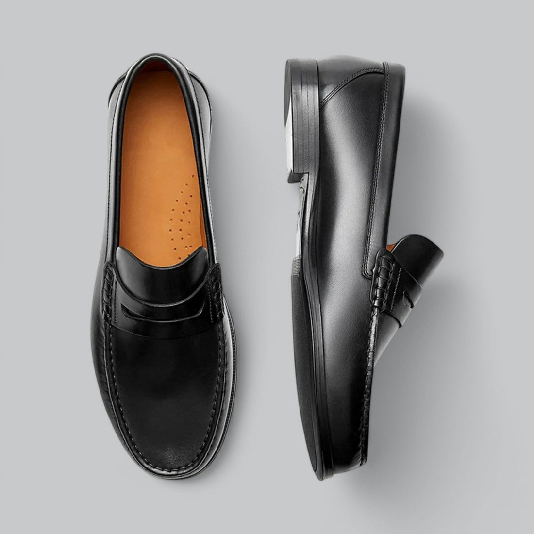 Vintage Faux Leather Loafers – Formal Slip-On Moccasins - Vegan