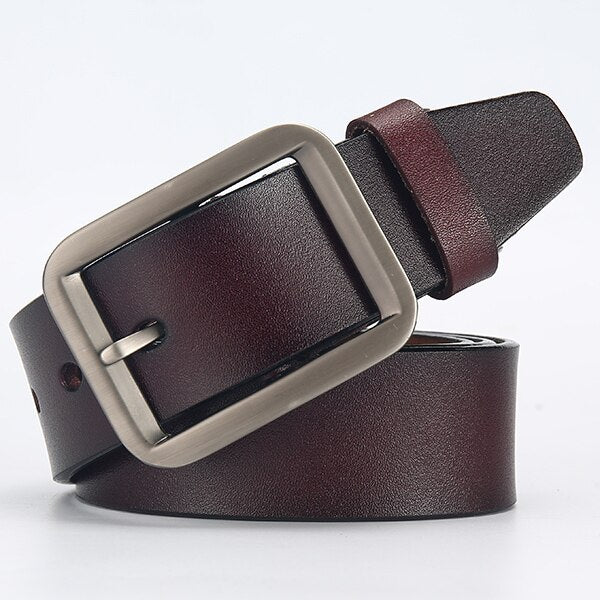 Classic Belt with Brushed Buckle – Timeless Finish for Formal Looks