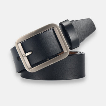 Classic Belt with Brushed Buckle – Timeless Finish for Formal Looks