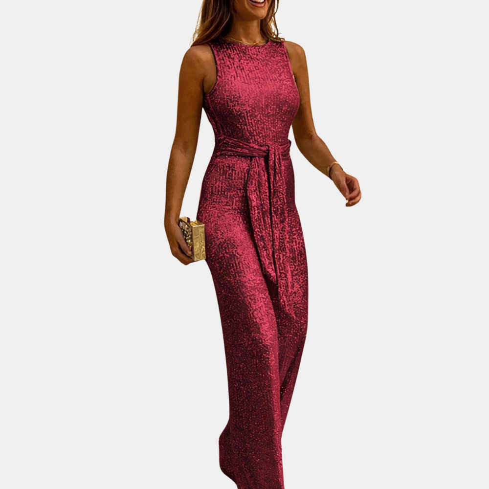 Elegant Glitter Jumpsuit for Women – Evening Party Outfit