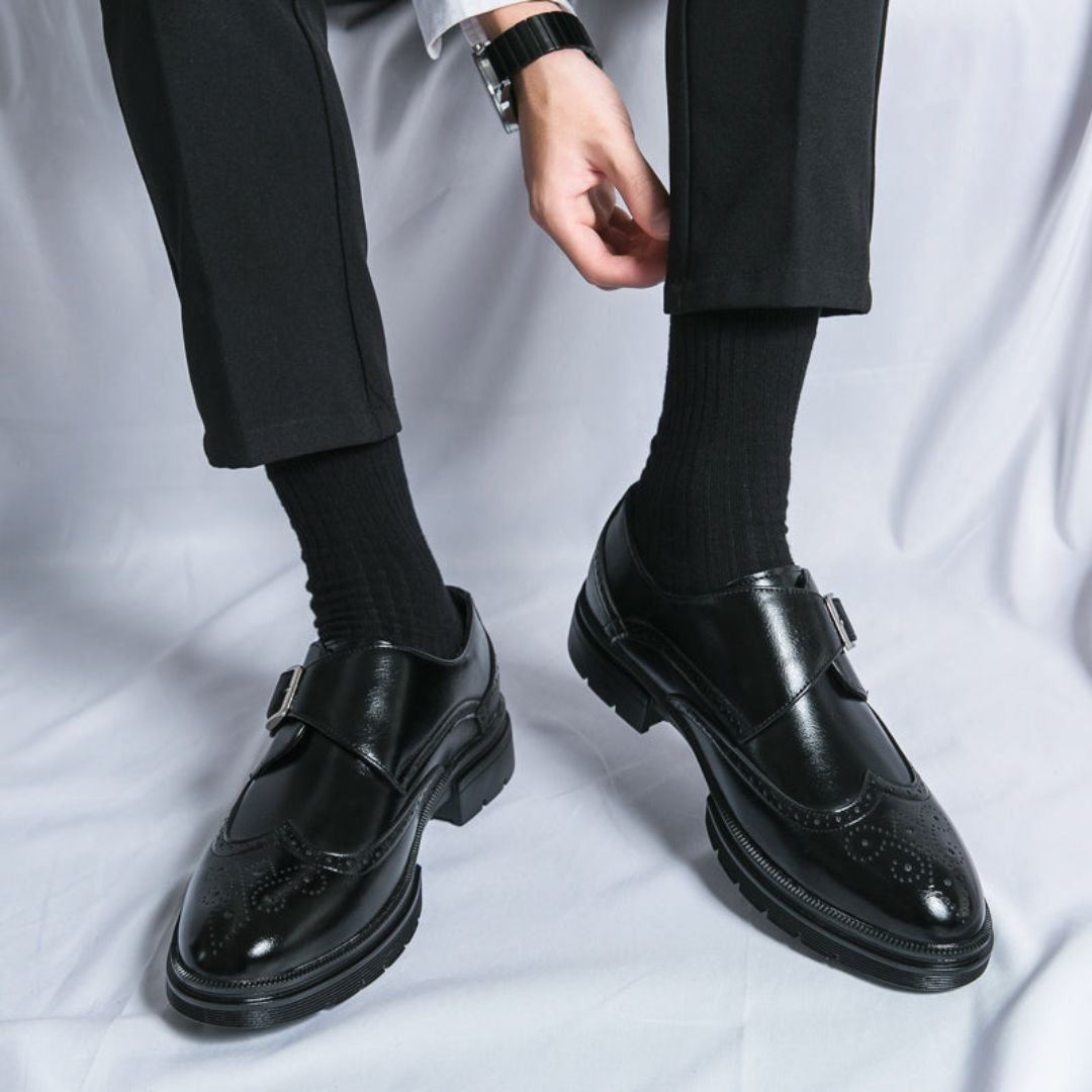 Men’s Monk Strap Wingtip Brogue Oxford Dress Shoes – Sophisticated Formal Style