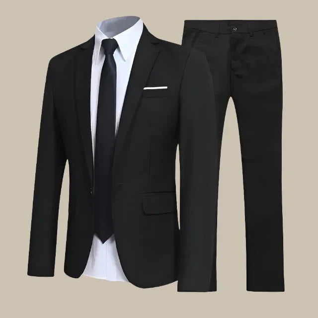 Men’s 2-Piece Slim Fit Suit – Tailored Blazer, Waistcoat and Trousers for Formal Occasions