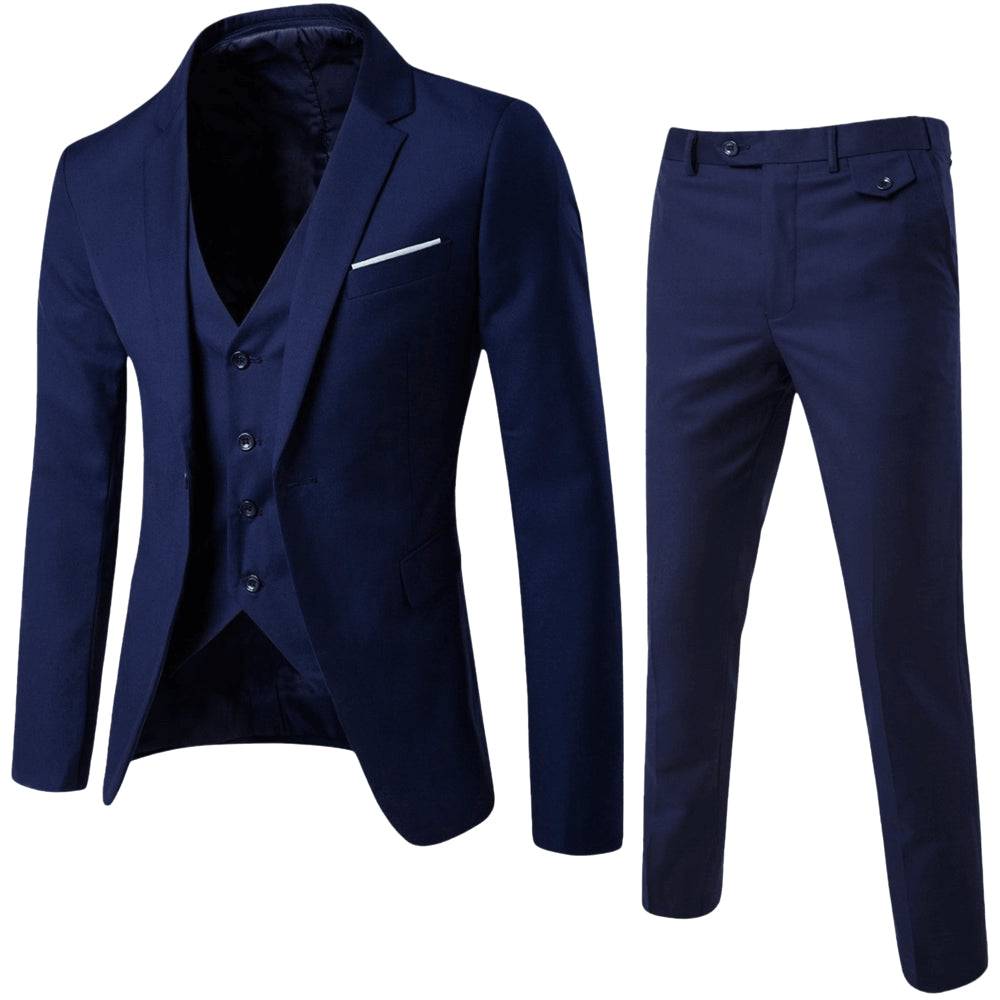 Men’s 3-Piece Tailored Suit – Classic Blazer, Waistcoat and Trousers for Formal Events
