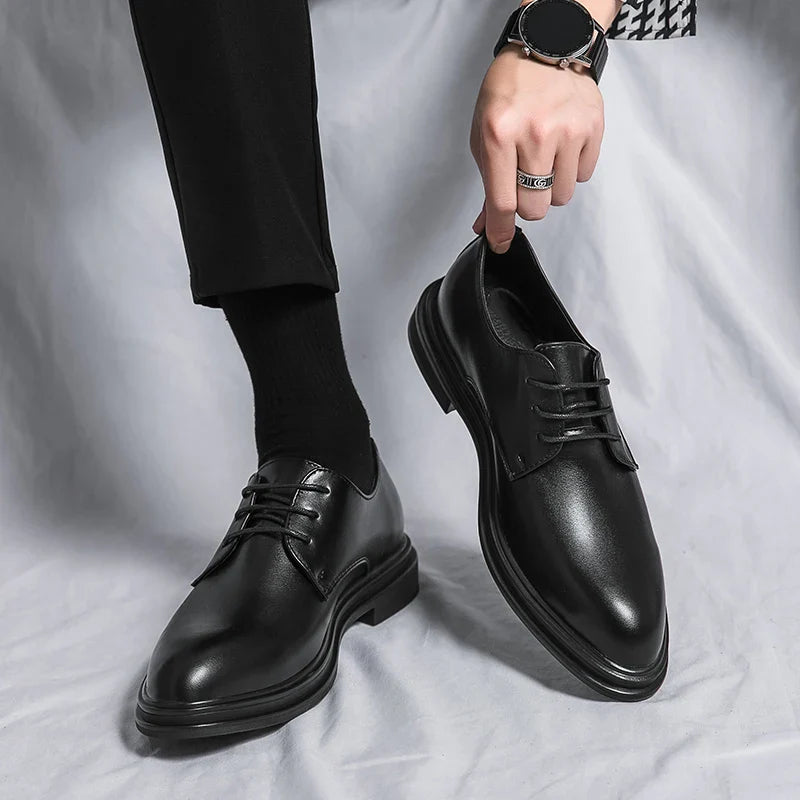Men’s Black Patent Derby Dress Shoes – Formal Gloss Dress Foot Wear