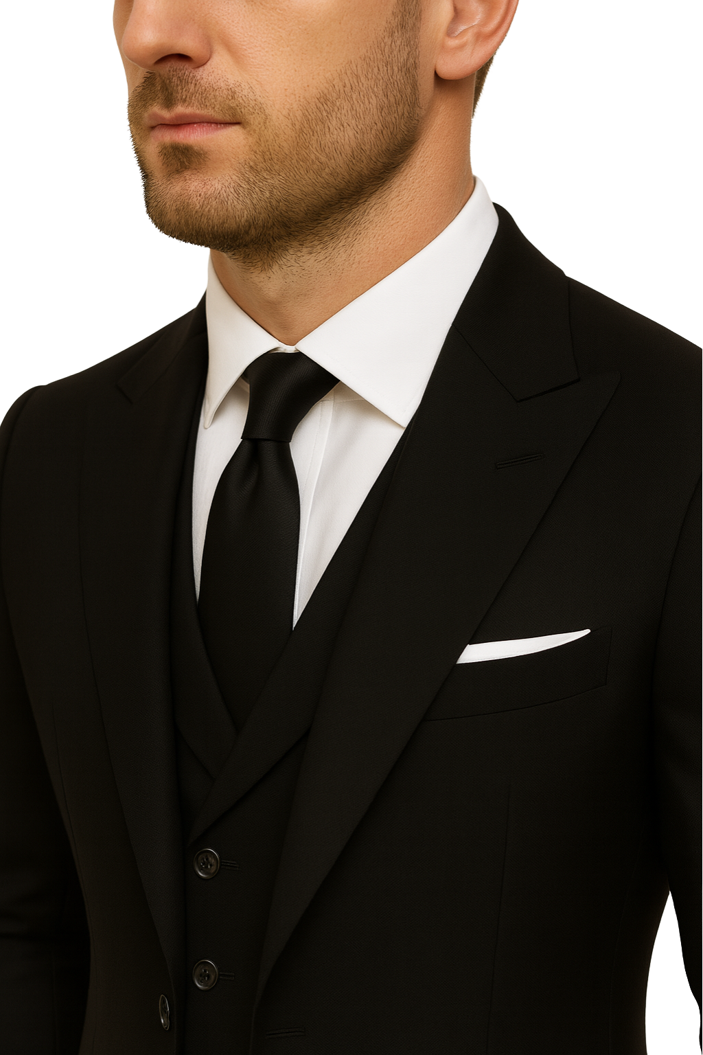 Men’s Three-Piece Dinner Suit – Contrast Lapel, Tailored Fit