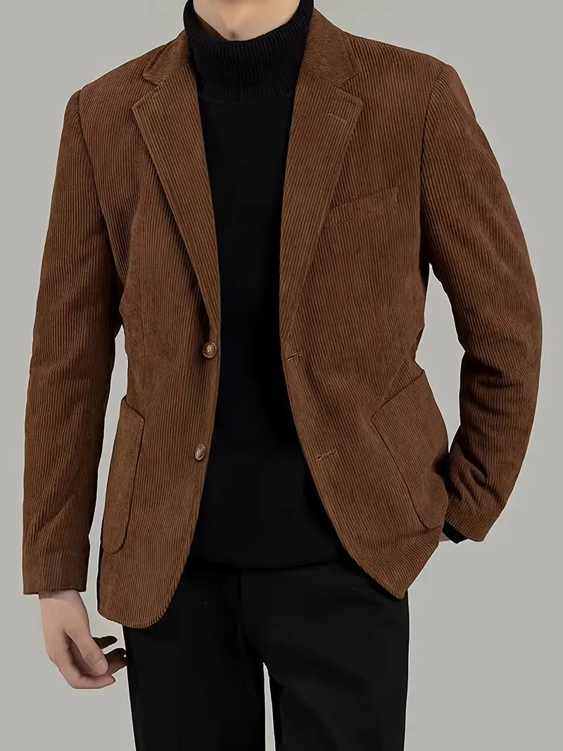 Men's Casual Corduroy Single Breasted Blazer