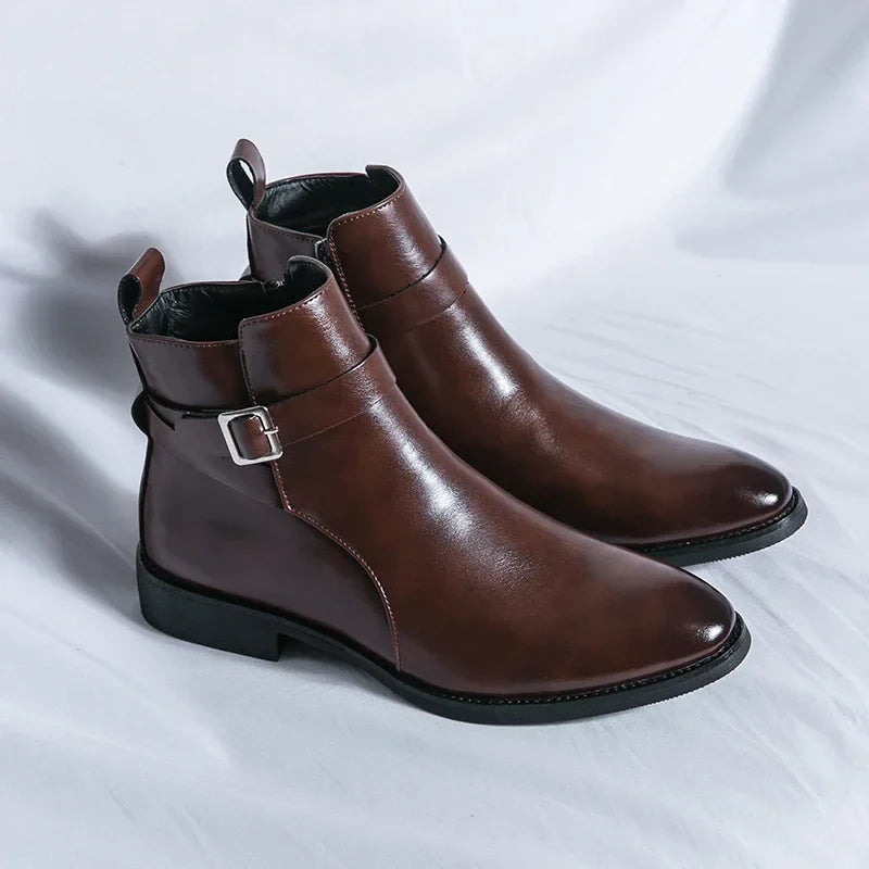 Men’s Classic Chelsea Boots with Side Zipper – Sleek Everyday Elegance and Comfort