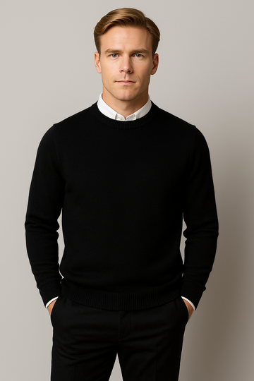 Men’s Classic Crew Neck Sweater – Refined Long Sleeve Knit
