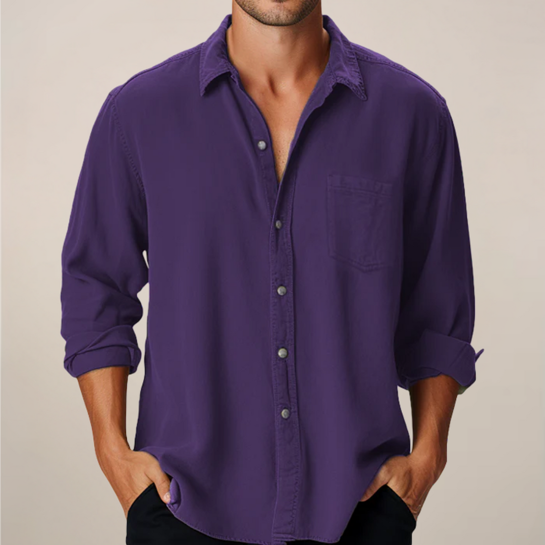 Men’s Classic Long Sleeve Shirt – Smart Button-Up for Everyday Style