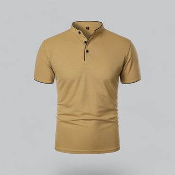 Men’s Collarless Polo Shirt – Timeless Old Money Style Essential