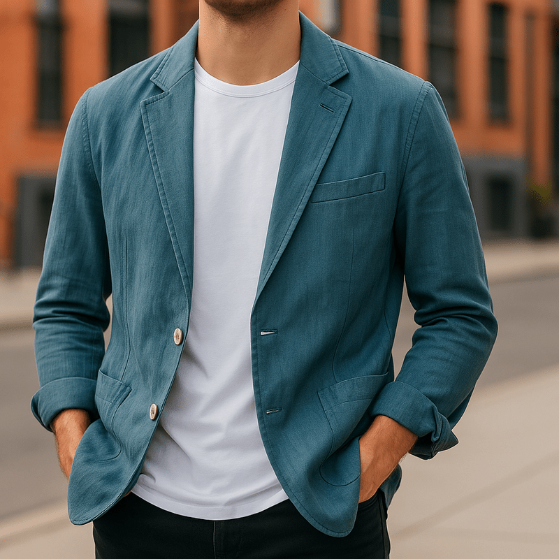 Men’s Linen Blend Blazer – Lightweight Tailored Summer Style