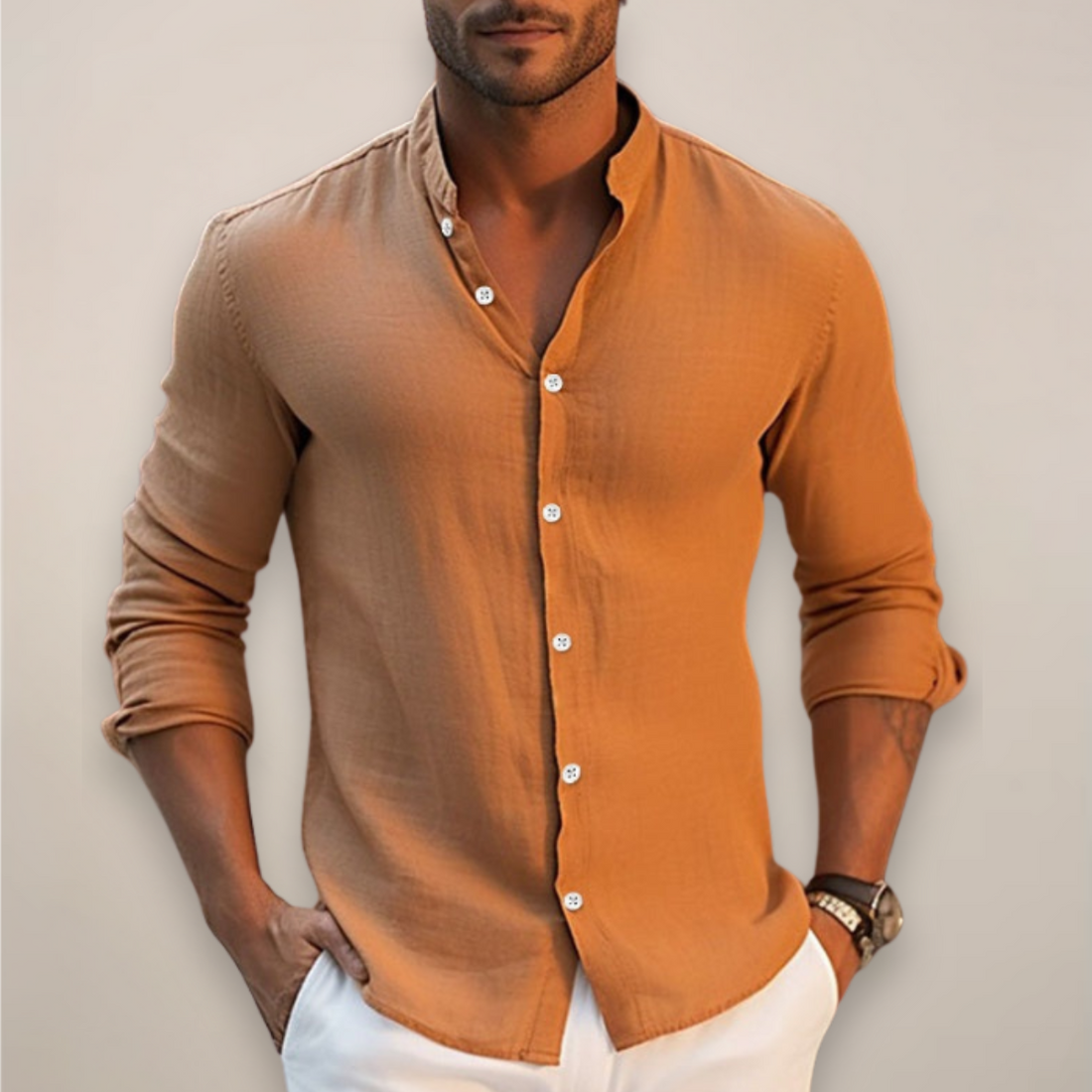 Men’s Linen Summer Shirt – Short Sleeve Casual Button-Up for Sophisticated Look