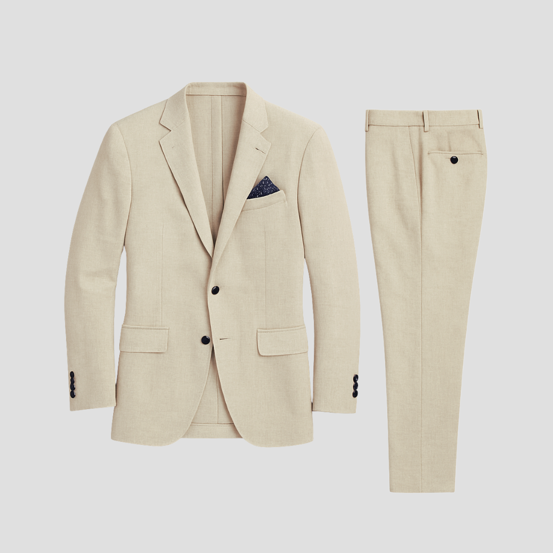 Men's Linen Summer Suit – Structured Two-Piece for Refined Warm-Weather Dressing