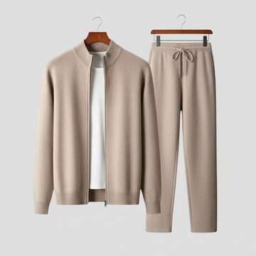 Men’s Lounge Set – Zip-Up Sweater and Drawstring Trousers for Effortless Comfort