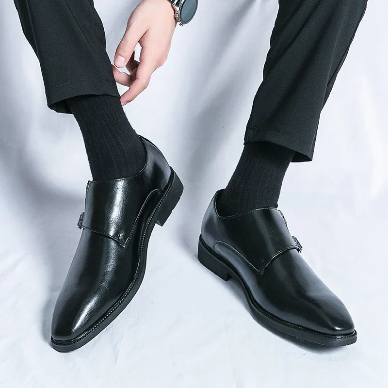 Men’s Monk Strap Dress Shoes – Sleek Single-Buckle