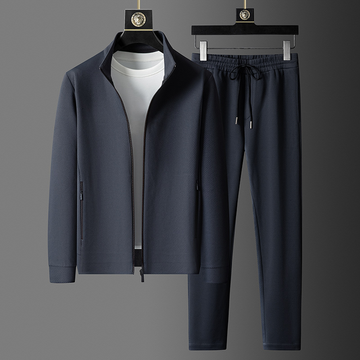 Men’s Tracksuit Set – Zip-Up Jacket and Tapered Joggers for Smart Casual Wear