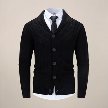 Men’s Shawl Collar Cardigan – Chunky Knit Sweater for Smart Casual & Winter Wear