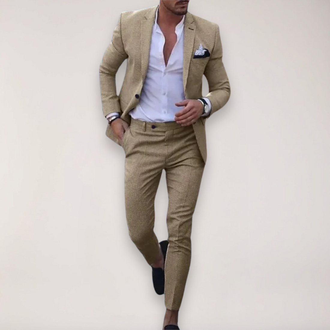 Men’s Slim Fit 2-Piece Suit – Tailored Blazer and Trousers Set for Wedding Guests