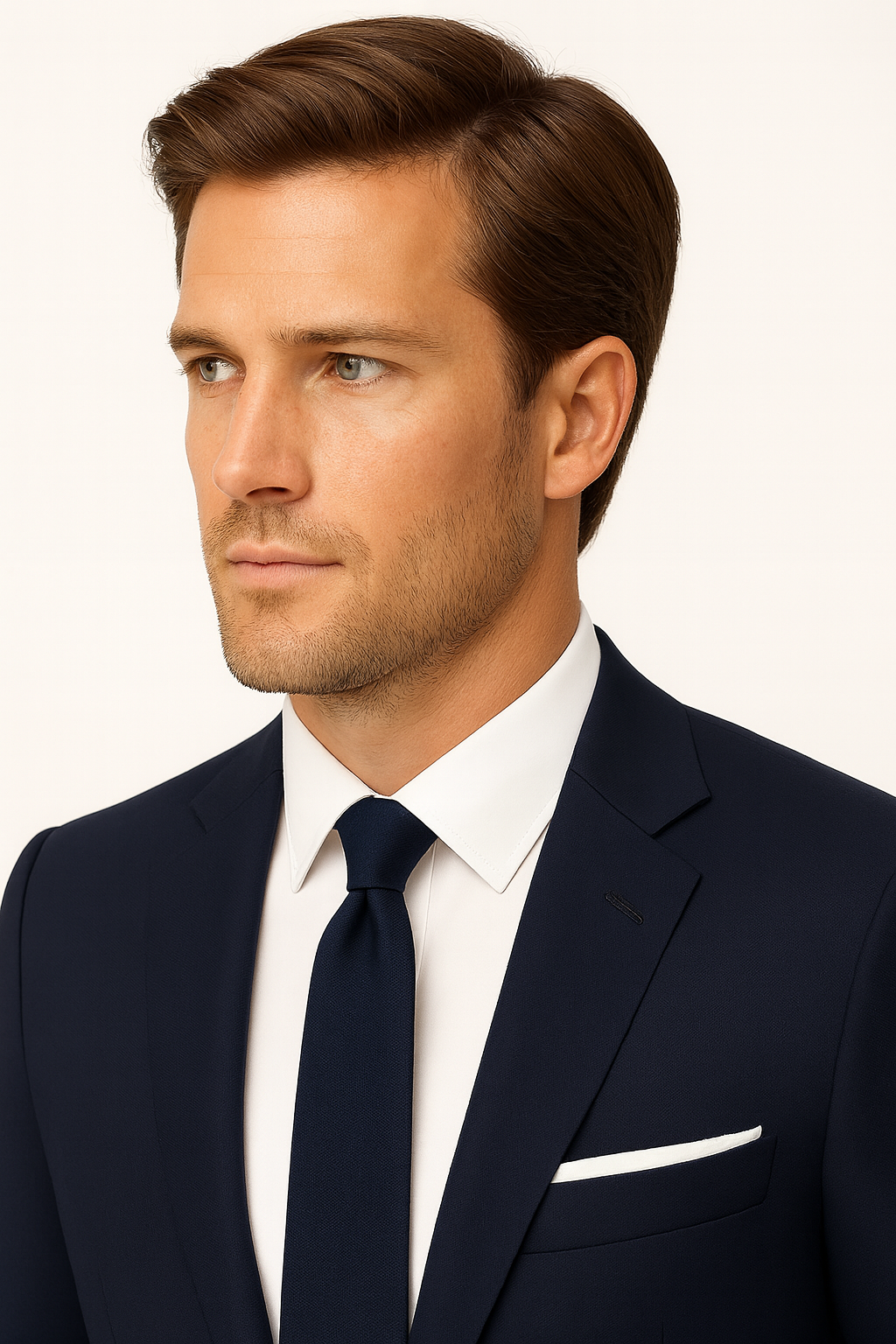 Men’s Slim Fit Navy Blue Suit – Tailored Two-Piece Blazer and Trousers