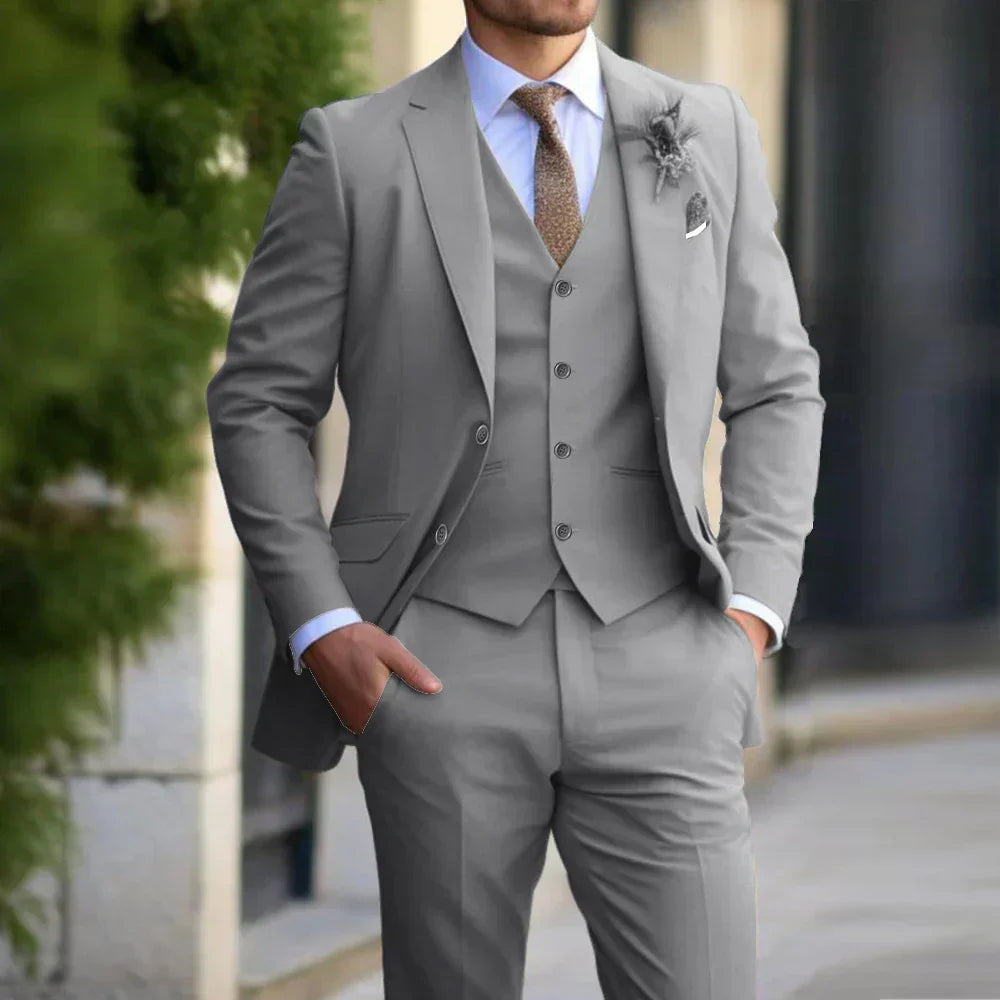 Tailored Slim Fit 3-Piece Suit – Year Round Waistcoat & Trouser Set