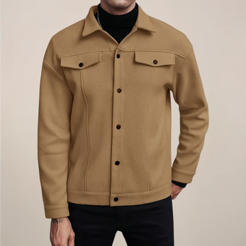 Men’s Smart Casual Jacket – Button-Up Short Coat for Autumn & Winter Layering