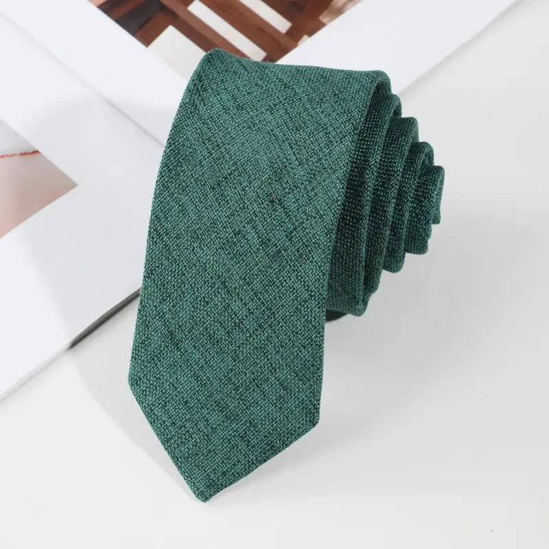 Men’s Solid Colour Minimalist Necktie – Hand-Tied Business Essential