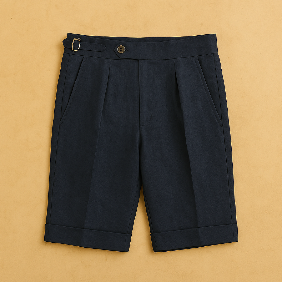 Men’s Tailored Summer Shorts – Adjustable Waist with Rolled Hem