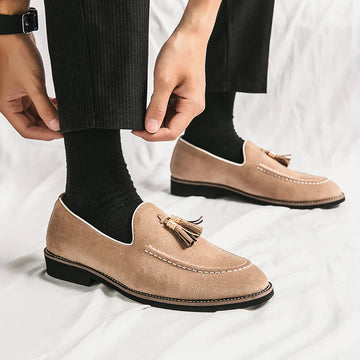 Men’s Tassel Suede Moccasins – Smart Casual Loafers