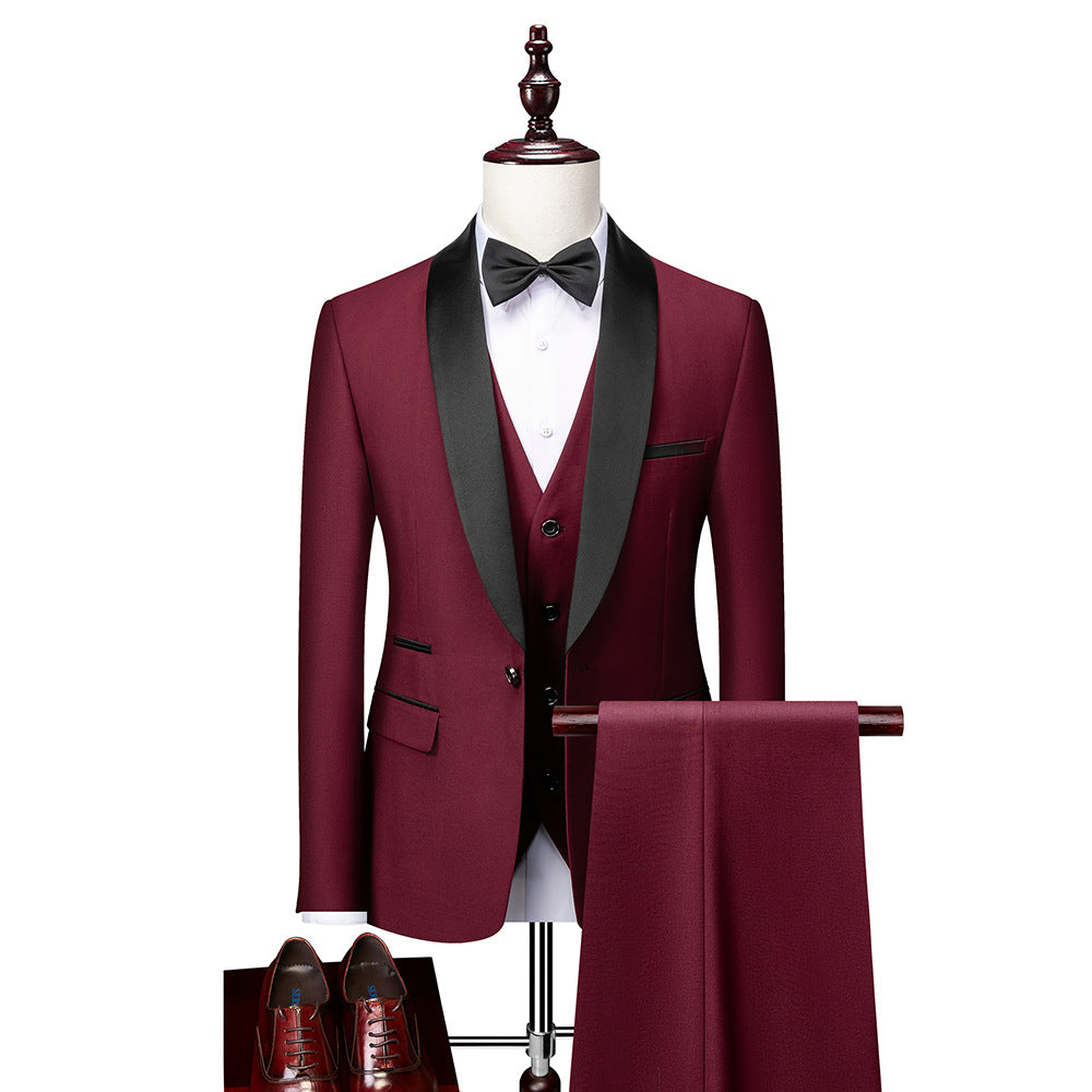 Men’s Three-Piece Dinner Suit – Slim Fit, Contrast Lapel