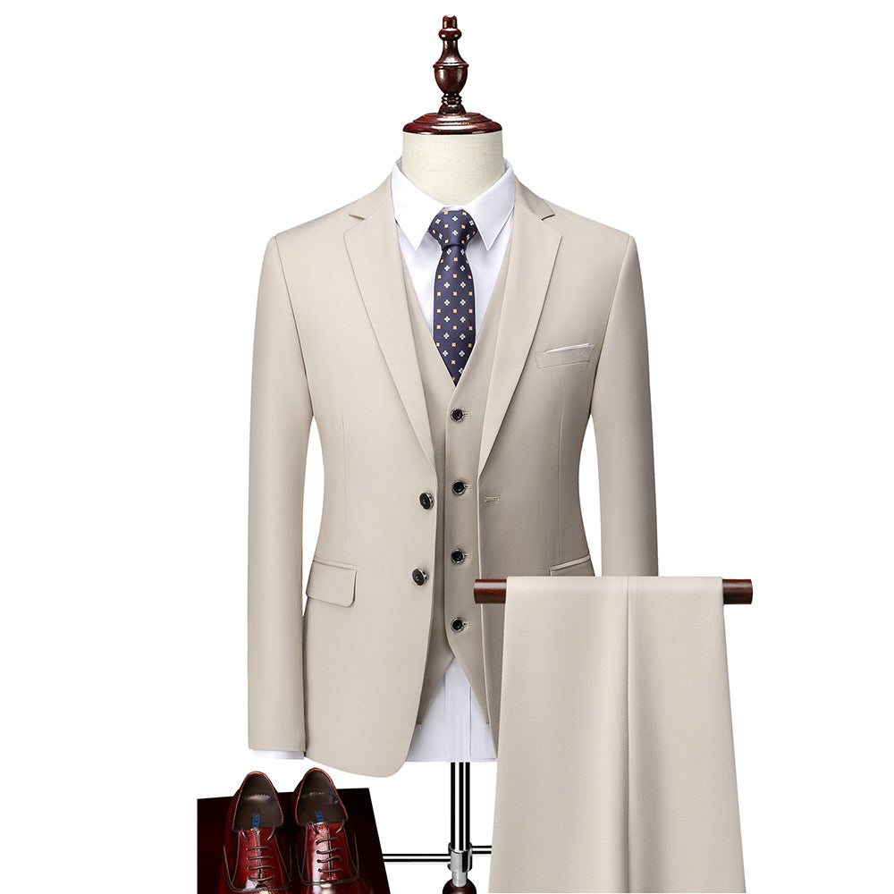 Men’s Three-Piece Suit – Plain, Tailored Formal/Wedding Set