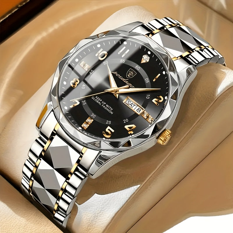 Men’s Titanium Sports Watch – Dual Display with Chronograph and Water Resistance