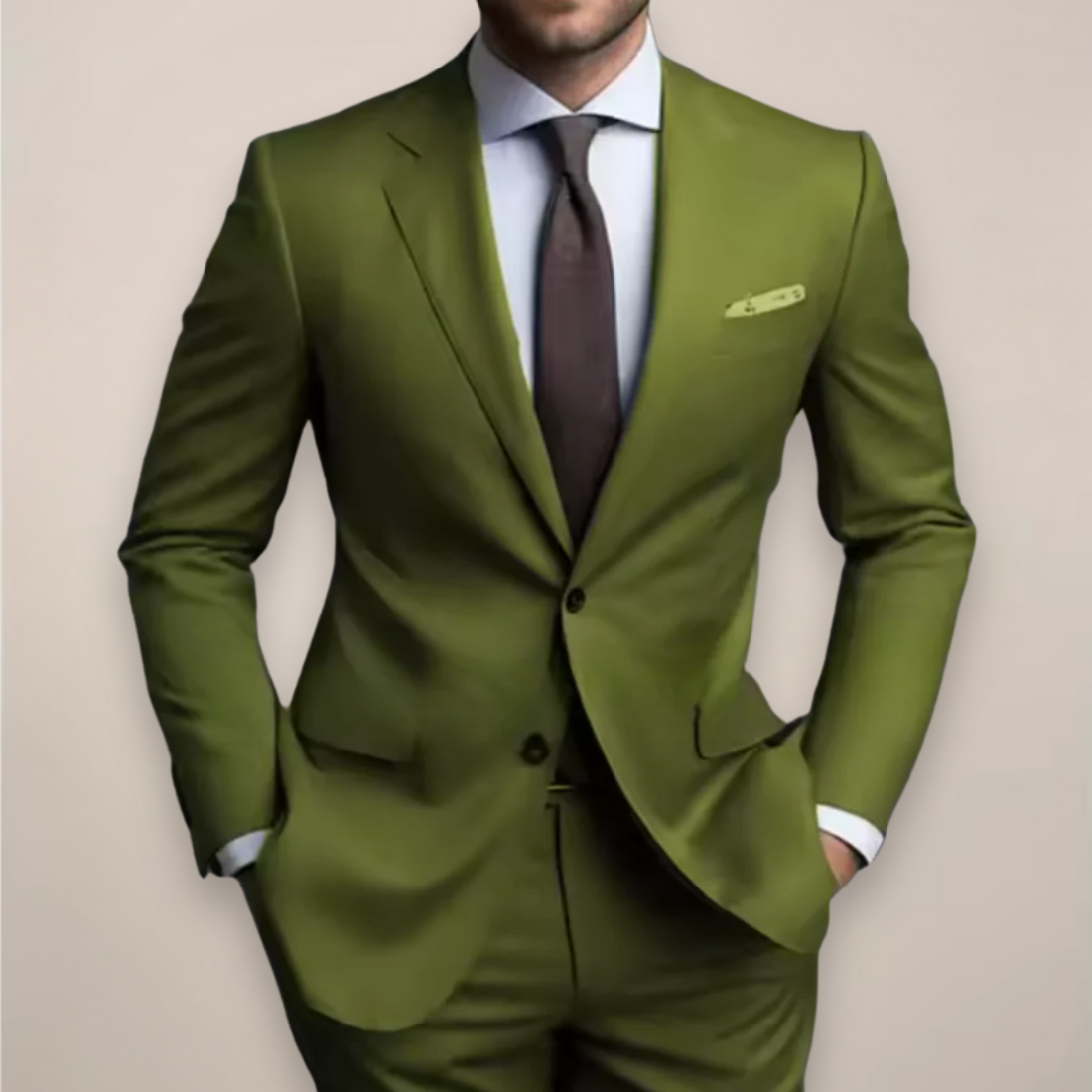 Men’s Two-Piece Regular Fit Suit – Smart Blazer and Trousers Set for Business or Event