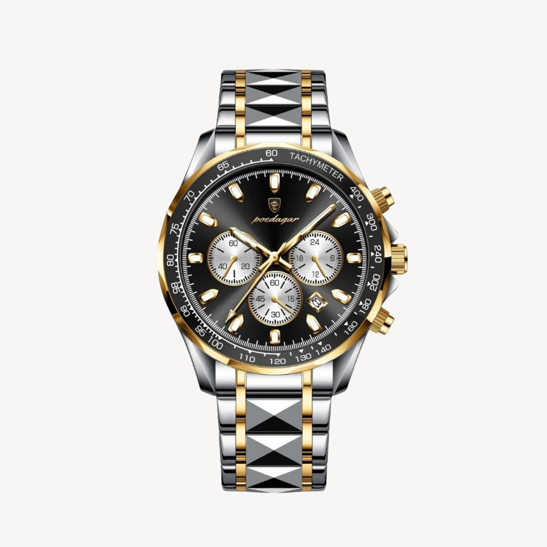 Men’s Two-Tone Stainless Steel Chronograph Watch with Tachymeter