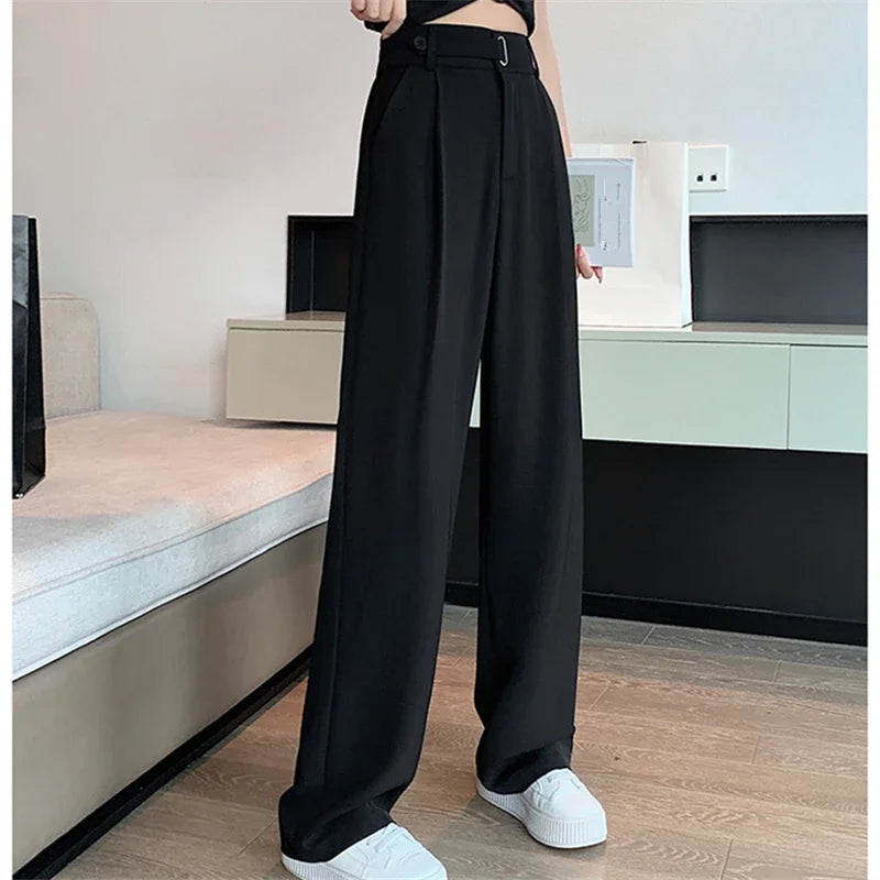 Women’s Wide Leg High Waist Trousers – Elegant Summer Office Casual Pants