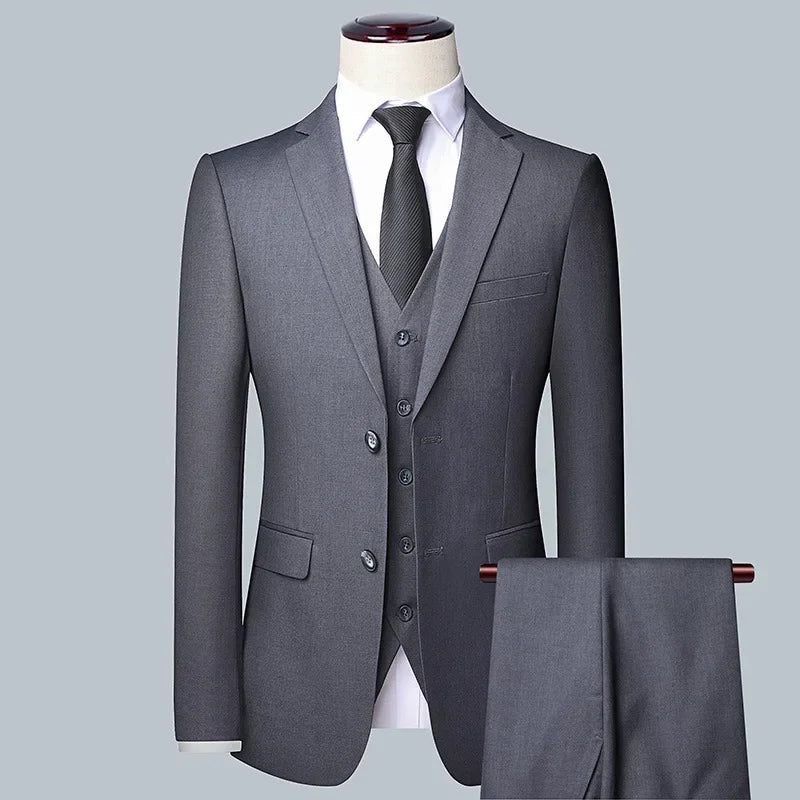 Three-Piece Slim Fit Men’s Suit – Formal Business Wedding Set