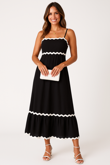 Women's A-Line Maxi Dress – Spaghetti Straps Beach Design