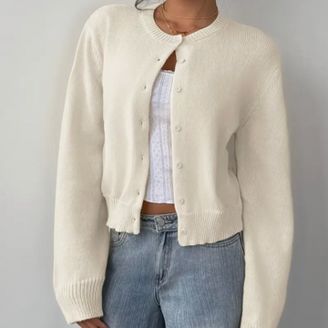 Women’s Cropped Button Cardigan – Soft Knit Layer for Everyday & Casual Wear
