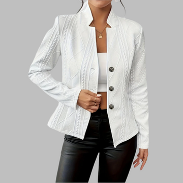 Women’s Textured Blazer – Tailored Fit with Geometric Detailing