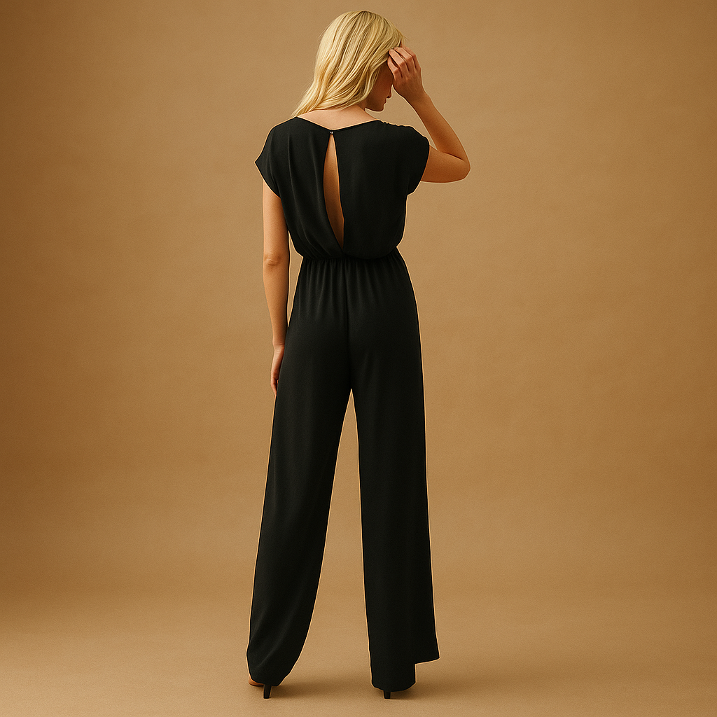 Women’s V-Neck Summer Jumpsuit – Wide Leg Fit for Elegant Everyday Style